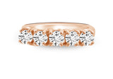 Five Stone Engagement Solitaire Band 14K Rose Gold (I-J,I1-I2) - Rose Gold