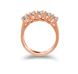 Five Stone Engagement Solitaire Band 14K Rose Gold (G-H,VS2) - Rose Gold