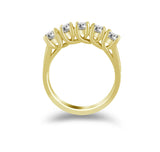 Five Stone Engagement Solitaire Band 14K Yellow & White Gold (G-H,I2) - Yellow Gold