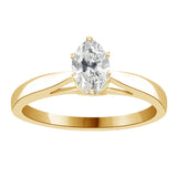 Natural Marquise Cut Diamond Cathedral Setting Engagement Ring in 14K White or Yellow Gold (G-H,SI) - Yellow Gold