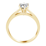 Natural Marquise Cut Diamond Cathedral Setting Engagement Ring in 14K White or Yellow Gold (G-H,VS2) - Yellow Gold