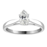 Natural Marquise Cut Diamond Cathedral Setting Engagement Ring in 14K White or Yellow Gold (G-H,I2) - White Gold