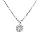 3/8 ct tw White Round Brilliant Diamond Halo Pendant 14K Gold (G-H,VS2) - White Gold