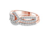 Diamond Prong setting Intertwined Bridal Ring Set in 14K Rose Gold (G-H,I2) - Rose Gold