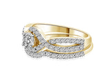 Diamond Prong setting Intertwined Bridal Ring Set in 14K White or Yellow Gold (I-J,I1) - Yellow Gold