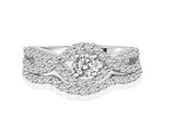 Diamond Prong setting Intertwined Bridal Ring Set in 14K White or Yellow Gold (G-H,I2) - White Gold