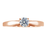 Natural Round Brilliant Diamond Cathedral Setting Engagement Ring in 14K Rose Gold (I-J,I1) - Rose Gold