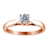 Natural Round Brilliant Diamond Cathedral Setting Engagement Ring in 14K Rose Gold (G-H,I2) - Rose Gold