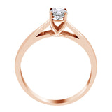 Natural Round Brilliant Diamond Cathedral Setting Engagement Ring in 14K Rose Gold (G-H,I1) - Rose Gold