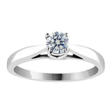 Natural Round Brilliant Diamond Cathedral Setting Engagement Ring in 14K White or Yellow Gold (G-H,I1) - White Gold