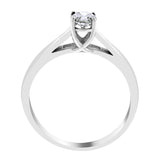 Natural Round Brilliant Diamond Cathedral Setting Engagement Ring in 14K White or Yellow Gold (G-H,VS2) - White Gold