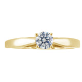 Natural Round Brilliant Diamond Cathedral Setting Engagement Ring in 14K White or Yellow Gold (G-H,VS2) - Yellow Gold