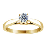 Natural Round Brilliant Diamond Cathedral Setting Engagement Ring in 14K White or Yellow Gold (I-J,I1) - Yellow Gold