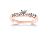 Five Stone Engagement Solitaire Ring 14K Rose Gold (H-I,I1-I2) - Rose Gold