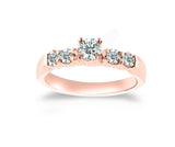 Five Stone Engagement Solitaire Ring 14K Rose Gold (G-H,I1) - Rose Gold
