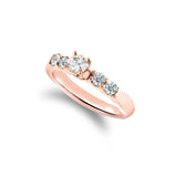 Five Stone Engagement Solitaire Ring 14K Rose Gold (G-H,VS1) - Rose Gold
