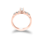 Five Stone Engagement Solitaire Ring 14K Rose Gold (G-H,VS2-SI1) - Rose Gold