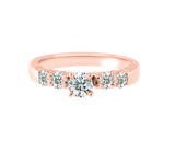 Five Stone Engagement Solitaire Ring 14K Rose Gold (H-I,I1-I2) - Rose Gold