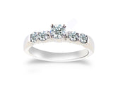 Five Stone Engagement Solitaire Ring 14K Yellow & White Gold (G-H,I2) - White Gold
