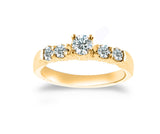 Five Stone Engagement Solitaire Ring 14K Yellow & White Gold (I-J,I1-I2) - Yellow Gold