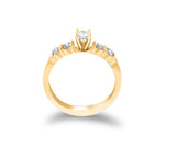 Five Stone Engagement Solitaire Ring 14K Yellow & White Gold (I-J,I1-I2) - Yellow Gold