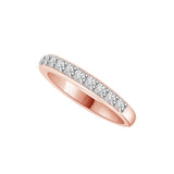 Round Brilliant Diamond Wedding Band Ring in 14K Rose Gold (G-H,VS2) - Rose Gold