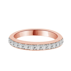 Round Brilliant Diamond Wedding Band Ring in Rose Gold