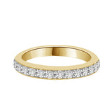 Round Brilliant Diamond Wedding Band Ring in 14K White or Yellow Gold (G-H,VS2) - Yellow Gold