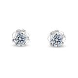 Glitz Design Three Prong Martini Style Diamond Earrings in 14k Gold (G-H,SI) - White Gold