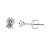 Glitz Design Three Prong Martini Style Diamond Earrings in 14k Gold (G-H,VS2) - White Gold