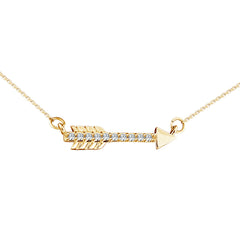 Arrow White Diamond Pendant in Yellow Gold