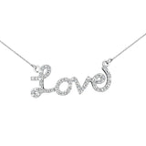 Glitz Design 0.32 ct Love Diamond Necklace in 14K Gold (I-J,I2) - White Gold