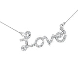 Glitz Design 0.32 ct Love Diamond Necklace in 14K Gold (I-J,I2) - White Gold