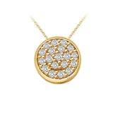 Glitz Design 0.62 ct tw Diamond Pave Button Dainty Pendant in 14k Gold (G-H,SI) - Yellow Gold