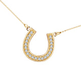 Glitz Design 0.30 ct tw Horse Shoe Diamond Pendant in 14K Gold (G-H,VS) - Yellow Gold