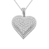 0.56 ct Diamond Heart Pendant in 14K White & Yellow Gold (G-H,VS) - White Gold