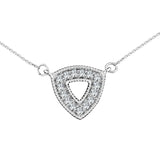 0.29 ct Diamond Triangle or Trillion Pendant in 14K White & Yellow Gold (I-J,I2) - White Gold
