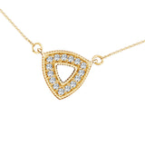 0.29 ct Diamond Triangle or Trillion Pendant in 14K White & Yellow Gold (I-J,I2) - Yellow Gold