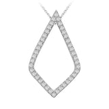 0.72 ct Kite Drop Shape Diamond Pendant in 14K White & Yellow Gold (G-H,VS) - White Gold