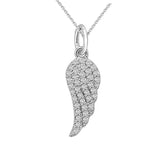 Glitz Design 0.47 ct tw Angel Wing Diamond Pendant in 14k Gold (G-H,VS) - White Gold