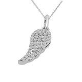 Glitz Design 0.47 ct tw Angel Wing Diamond Pendant in 14k Gold (G-H,SI) - White Gold