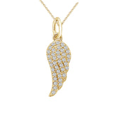 Glitz Design 0.47 ct tw Angel Wing Diamond Pendant in 14k Gold (G-H,VS) - Yellow Gold