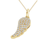 Glitz Design 0.47 ct tw Angel Wing Diamond Pendant in 14k Gold (G-H,VS) - Yellow Gold