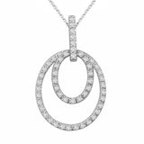 0.68 ct Entwined Circles Dangling Diamond Pendant in 14K White & Yellow Gold (I-J,I2) - White Gold