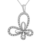 0.51 ct Butterfly Diamond Pendant in 14K White & Yellow Gold (G-H,VS) - White Gold