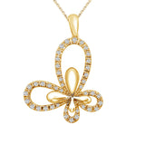 0.51 ct Butterfly Diamond Pendant in 14K White & Yellow Gold (G-H,VS) - Yellow Gold