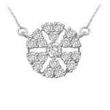 0.69 ct Petals of a Flower Cluster Diamond Pendant in 14K White & Yellow Gold (G-H,SI) - White Gold