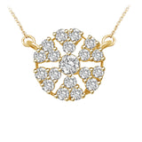 0.69 ct Petals of a Flower Cluster Diamond Pendant in 14K White & Yellow Gold (G-H,VS) - Yellow Gold