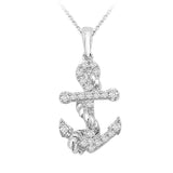 0.44 ct Anchor Diamond Pendant in 14K White & Yellow Gold (G-H,SI) - White Gold