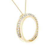 0.61 ct Intertwined Circles Diamond Medallion Pendant in 14K White & Yellow Gold (I-J,I2) - Yellow Gold